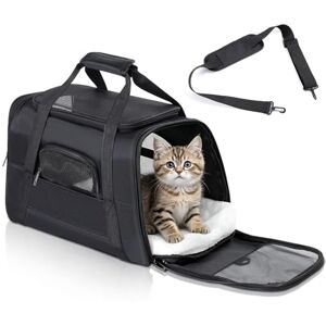 Romon Sac Transport Chat, Caisse de Transport Chien Respirant et Pliable jusqu'à 6 kg, Transporteurs avec Matelas en Peluche, Boîte de Transport avec Bandoulière Réglable, 17.3x11x9.8 inch, Noir - Publicité Romon Sac Transport Chat, Caisse de Transport Chien Respirant et Pliable jusqu'à 6 kg, Transporteurs avec Matelas en Peluche, Boîte de Transport avec Bandoulière Réglable, 17.3x11x9.8 inch, Noir - Publicité