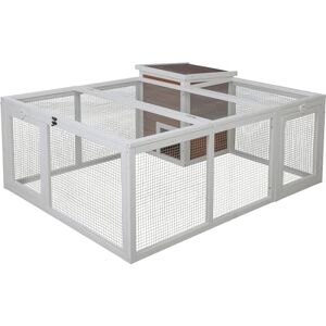 Kerbl Pet enclos extérieur avec abri intégré, enclos extérieur, enclos, abri, 132x102x59cm, Lapin, avec Maison en Bois - Publicité Kerbl Pet enclos extérieur avec abri intégré, enclos extérieur, enclos, abri, 132x102x59cm, Lapin, avec Maison en Bois - Publicité