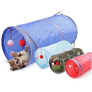 Hotaden Drôle Pet Tunnel Cat avec des Boules 2 Trous Jouer Chat Chaton Pliable Jouets pour Chiens Pet Puppy Lapin Tunnel de Jeu Cat Supplies Bleu - Publicité Hotaden Drôle Pet Tunnel Cat avec des Boules 2 Trous Jouer Chat Chaton Pliable Jouets pour Chiens Pet Puppy Lapin Tunnel de Jeu Cat Supplies Bleu - Publicité