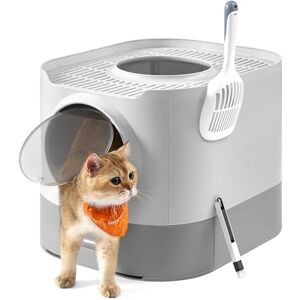 Feandrea Bac à Litière, Litière pour Chat XXL, avec Couvercle, Plateau Amovible, Pelle, Brosse, pour des Chats de Tailles Différentes, Moins de Traces, Gris Tourterelle et Gris Clair PPT002GD01 - Publicité Feandrea Bac à Litière, Litière pour Chat XXL, avec Couvercle, Plateau Amovible, Pelle, Brosse, pour des Chats de Tailles Différentes, Moins de Traces, Gris Tourterelle et Gris Clair PPT002GD01 - Publicité