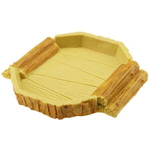 YINETTECH Bol à Eau Plat de Nourriture Dragon Barbu Caméléon Tortue Lézard Gecko Araignée Amphibiens 14.7x14x2cm Résine Jaune - Publicité YINETTECH Bol à Eau Plat de Nourriture Dragon Barbu Caméléon Tortue Lézard Gecko Araignée Amphibiens 14.7x14x2cm Résine Jaune - Publicité