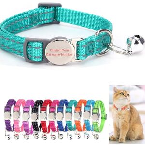 CustomizeFactory Collier réfléchissant personnalisé en nylon pour chat avec identification gravée, boucle de dégagement de sécurité, clochette, 20,3 à 30,5 cm, réglable - Publicité CustomizeFactory Collier réfléchissant personnalisé en nylon pour chat avec identification gravée, boucle de dégagement de sécurité, clochette, 20,3 à 30,5 cm, réglable - Publicité
