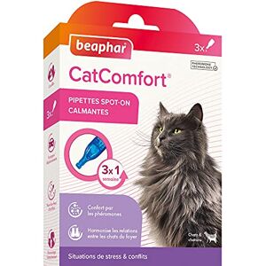 Beaphar – CATCOMFORT – Pipettes calmantes aux phéromones pour Chat et Chaton – Réduit Le Stress et Les problèmes comportementaux sans dépendance ni Somnolence – 3 pipettes - Publicité