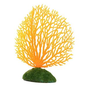 TIREOW Décoration d'aquarium Faux Plante Ornements artificiels de Corail en Faux Corail en Silicone Plante Artificielle d'aquarium Paysage décoratif (Orange) - Publicité