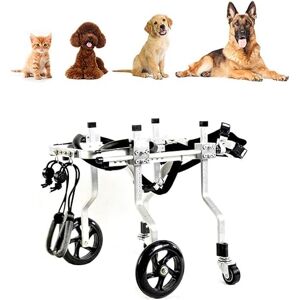 DRHLHY Fauteuil roulant pour chien, chariot réglable pour petits chiens et grands chats, fauteuil roulant pour pattes arrière, poussettes pour animaux de compagnie à support complet réglable avec 4 - Publicité