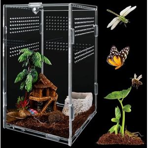 Gulxwis Boîte d'alimentation pour Insectes 12x12x20 cm, Terrarium Transparent pour Élevage de Reptiles, Lucioles, Araignées, Scorpions, Mille-Pattes, Grenouilles et Coléoptères, avec Trous d’Aération - Publicité Gulxwis Boîte d'alimentation pour Insectes 12x12x20 cm, Terrarium Transparent pour Élevage de Reptiles, Lucioles, Araignées, Scorpions, Mille-Pattes, Grenouilles et Coléoptères, avec Trous d’Aération - Publicité