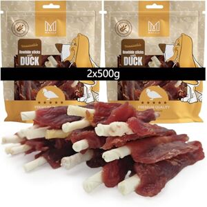 MERSJO Premium Bâtonnets à mâcher pour chiens, 2 x 500 g, sans gluten, 61% canard, 16-18 cm, soin dentaire - Publicité MERSJO Premium Bâtonnets à mâcher pour chiens, 2 x 500 g, sans gluten, 61% canard, 16-18 cm, soin dentaire - Publicité