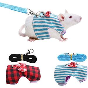 Sheens 2pcs Harnais de Hamster et Corde de Traction Petit Animal en Plein air Marche Gilet Sangle de Poitrine pour Lapin écureuil Lapin Furet Grille Cochon d'Inde Rouge Grille + Rayures Bleues(XS) - Publicité Sheens 2pcs Harnais de Hamster et Corde de Traction Petit Animal en Plein air Marche Gilet Sangle de Poitrine pour Lapin écureuil Lapin Furet Grille Cochon d'Inde Rouge Grille + Rayures Bleues(XS) - Publicité