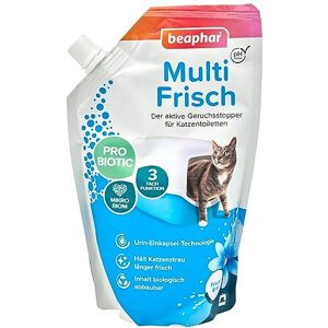 Beaphar Multi Frais Le désodorisant Actif pour litière pour Chat avec probiotiques Protège Le microbiome Biodégradable pH Neutre Brise fraîche 400 g - Publicité