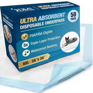 DMI Lot de 50 alèses jetables Ultra absorbantes pour Chiot pour Dressage d'animaux domestiques XXL pour Incontinence avec Dos imperméable Triple Couche Taille XL 91,4 x 91,4 cm - Publicité DMI Lot de 50 alèses jetables Ultra absorbantes pour Chiot pour Dressage d'animaux domestiques XXL pour Incontinence avec Dos imperméable Triple Couche Taille XL 91,4 x 91,4 cm - Publicité