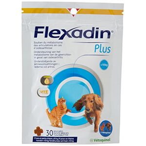 Vetoquinol Flexadin Plus Complément Alimentaire pour Chat/Chien Moins de 10 kg 30 Bouchées - Publicité