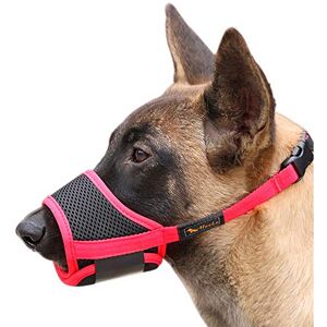 HEELE Muselière pour Chiens Muselière en Nylon Réglable pour Chiens, Réglable e Respirant Museliere, Petit Moyen Grand Chien Anti-Aboiement Anti-Morsure, S, Rouge - Publicité HEELE Muselière pour Chiens Muselière en Nylon Réglable pour Chiens, Réglable e Respirant Museliere, Petit Moyen Grand Chien Anti-Aboiement Anti-Morsure, S, Rouge - Publicité