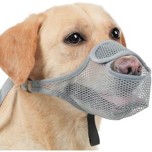 SHUOHONG Muselière pour chiens de grande taille, en maille de nylon, respirante et confortable, avec bretelles réglables, grise, taille XXL - Publicité SHUOHONG Muselière pour chiens de grande taille, en maille de nylon, respirante et confortable, avec bretelles réglables, grise, taille XXL - Publicité