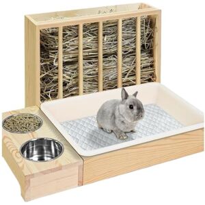 Aiwdeyi Litière 4 en 1 pour Petit Animal De Compagnie,mangeoire Lapin,Ratelier Foin À Foin en Bois pour Lapin, Hamster, Furet(Bois Massif) - Publicité Aiwdeyi Litière 4 en 1 pour Petit Animal De Compagnie,mangeoire Lapin,Ratelier Foin À Foin en Bois pour Lapin, Hamster, Furet(Bois Massif) - Publicité