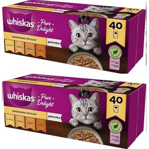 whiskas Adult 1+ Pure Delight Lot de 2 sachets de nourriture humide pour chat 80 sachets de 85 g (Lot de 2) Ragoût volaille en gelée - Publicité whiskas Adult 1+ Pure Delight Lot de 2 sachets de nourriture humide pour chat 80 sachets de 85 g (Lot de 2) Ragoût volaille en gelée - Publicité