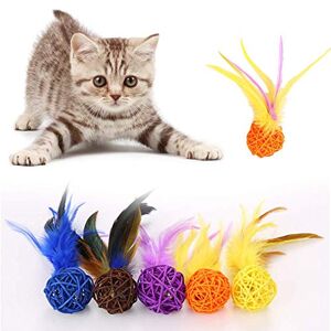 N-K Balles de jeu interactives pour chat Chatons colorés Jouets de capture Clochette En rotin Pour les activités de plein air - Publicité