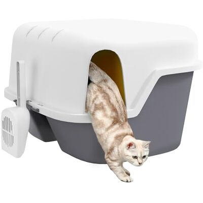 PawHut Bac à litière pour Chat Semi-fermé, Maison de Toilette pour Chat avec Couvercle supérieur verrouillable et ouvrable, Pelle, Porte, 50 x 50 x 39 cm, crème - Publicité PawHut Bac à litière pour Chat Semi-fermé, Maison de Toilette pour Chat avec Couvercle supérieur verrouillable et ouvrable, Pelle, Porte, 50 x 50 x 39 cm, crème - Publicité