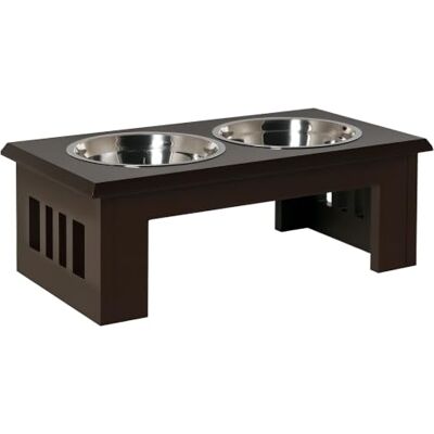 PawHut Gamelle surélevée Chien Moyen avec Support 58x31x25cm Marron Gamelles surélevées pour animaux, distributeur d'eau et nourriture - Publicité PawHut Gamelle surélevée Chien Moyen avec Support 58x31x25cm Marron Gamelles surélevées pour animaux, distributeur d'eau et nourriture - Publicité