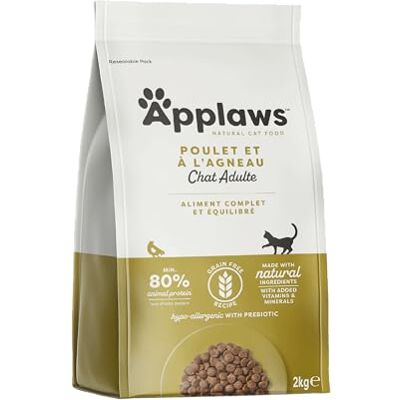 Applaws Nourriture Sèche Naturelle Sans Grains et Complète au Poulet pour Chats Séniors Sac Refermable de 400g - Publicité Applaws Nourriture Sèche Naturelle Sans Grains et Complète au Poulet pour Chats Séniors Sac Refermable de 400g - Publicité