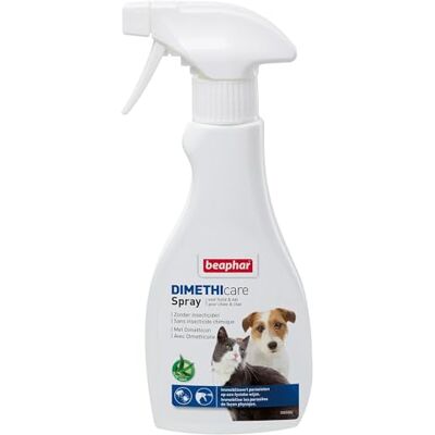 Beaphar – DIMETHICARE – Spray Stop Parasites pour Chien et Chat – Contre puces, tiques, poux, aoûtats – Sans pesticide et insecticide chimique – À l'Aloe Vera – Action immédiate – Sans rinçage – 250ml - Publicité Beaphar – DIMETHICARE – Spray Stop Parasites pour Chien et Chat – Contre puces, tiques, poux, aoûtats – Sans pesticide et insecticide chimique – À l'Aloe Vera – Action immédiate – Sans rinçage – 250ml - Publicité