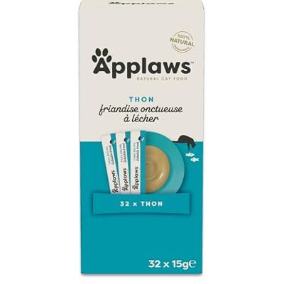Applaws Friandise Crémeuse à Lécher au Thon sans Céréales 100% Naturelle pour Chats et Chatons, 32 x 15g Sachets - Publicité Applaws Friandise Crémeuse à Lécher au Thon sans Céréales 100% Naturelle pour Chats et Chatons, 32 x 15g Sachets - Publicité