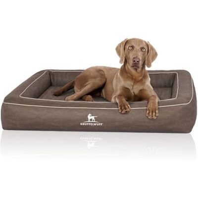 Knuffelwuff Lit orthopédique pour chien, en cuir synthétique matelassé au laser, Montego XXL, 120 x 100 cm, taupe - Publicité Knuffelwuff Lit orthopédique pour chien, en cuir synthétique matelassé au laser, Montego XXL, 120 x 100 cm, taupe - Publicité