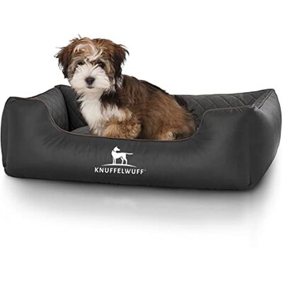 Knuffelwuff Milan Lit en Cuir Piqué pour Chien - Lit pour Chien - Publicité Knuffelwuff Milan Lit en Cuir Piqué pour Chien - Lit pour Chien - Publicité