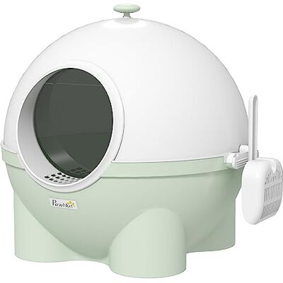 PawHut Litière pour Chat Sphérique Moderne - 53x51x48 cm, Vert et Blanc - Publicité PawHut Litière pour Chat Sphérique Moderne - 53x51x48 cm, Vert et Blanc - Publicité
