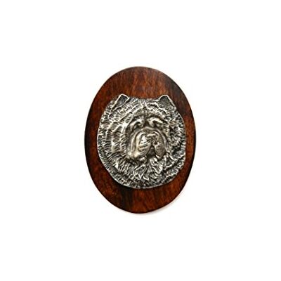 Art-Dog - Head Dog - Base en bois - Tête argentée - Pin - Publicité Art-Dog - Head Dog - Base en bois - Tête argentée - Pin - Publicité