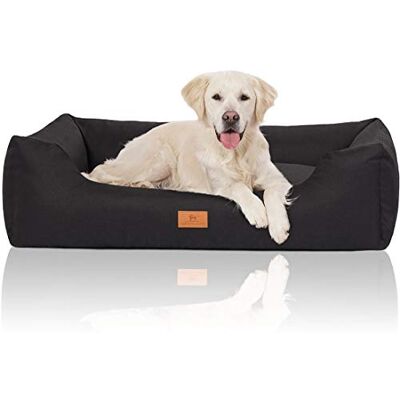 Knuffelwuff Lotte Panier en Velours avec Aspect Tissage Main Noir XXL 120 x 85 cm - Publicité Knuffelwuff Lotte Panier en Velours avec Aspect Tissage Main Noir XXL 120 x 85 cm - Publicité