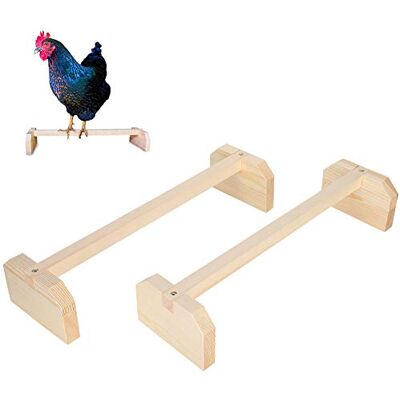 Zerodis Perchoirs en bois de poulet, 2 pièces grand support d'oiseau en bois formation poules barre de perroquet pour perroquets coop - Publicité Zerodis Perchoirs en bois de poulet, 2 pièces grand support d'oiseau en bois formation poules barre de perroquet pour perroquets coop - Publicité