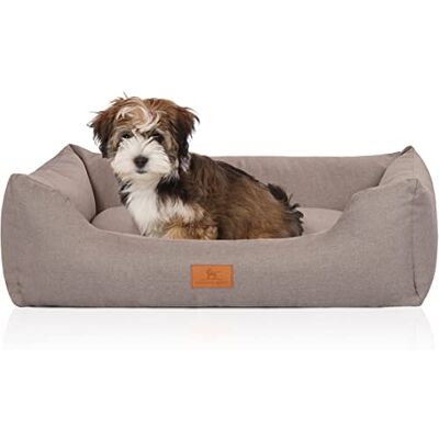 Knuffelwuff Lotte Panier en Velours avec Aspect Tissage Main Gris Clair M-L 85 x 63 cm - Publicité Knuffelwuff Lotte Panier en Velours avec Aspect Tissage Main Gris Clair M-L 85 x 63 cm - Publicité