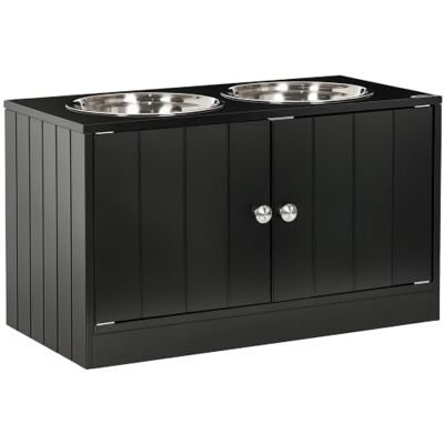 PawHut Gamelles Chiens surélevées gamelle Double Chien Chat Porte-gamelles 60 x 30 x 35,5 cm 2 gamelles 2L Acier INOX incluses Bois Noir - Publicité PawHut Gamelles Chiens surélevées gamelle Double Chien Chat Porte-gamelles 60 x 30 x 35,5 cm 2 gamelles 2L Acier INOX incluses Bois Noir - Publicité