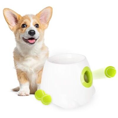 ALL FOR PAWS Lanceur Automatique de balles pour Chien, Lanceur de Balle de Tennis interactif pour Chien, Jouet interactif à rapporter pour Chiot, Mini Machine à Lancer de balles pour Chiens de Petite - Publicité ALL FOR PAWS Lanceur Automatique de balles pour Chien, Lanceur de Balle de Tennis interactif pour Chien, Jouet interactif à rapporter pour Chiot, Mini Machine à Lancer de balles pour Chiens de Petite - Publicité