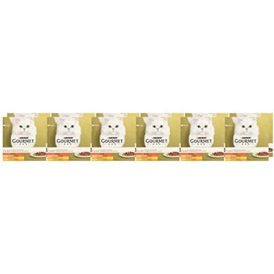 Gourmet PURINA Gold Lot de 12 boîtes de 8 x 85 g pour Chat en Sauce avec œuf, dinda et Canard, Saumon et Poulet, 96 canettes de 85 g chacune (12 boîtes de 8 x 85 g) - Publicité Gourmet PURINA Gold Lot de 12 boîtes de 8 x 85 g pour Chat en Sauce avec œuf, dinda et Canard, Saumon et Poulet, 96 canettes de 85 g chacune (12 boîtes de 8 x 85 g) - Publicité