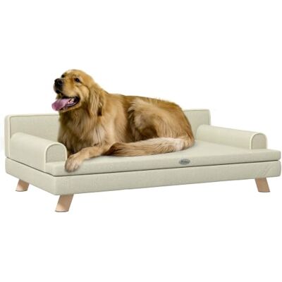 PawHut Canapé pour Chien Chat Moyen Design 100 x 62 x 32 cm Beige Coussin Moelleux Amovible, Pieds Bois Massif, Design Scandinave - Publicité PawHut Canapé pour Chien Chat Moyen Design 100 x 62 x 32 cm Beige Coussin Moelleux Amovible, Pieds Bois Massif, Design Scandinave - Publicité