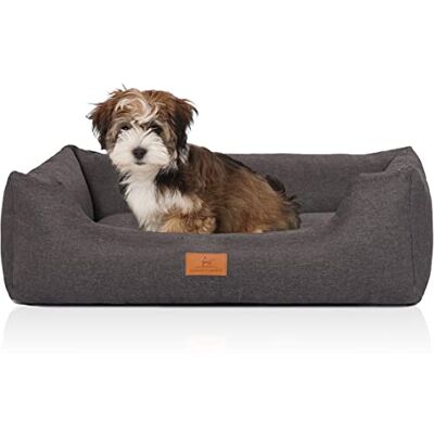 Knuffelwuff Lotte Panier en Velours avec Aspect Tissage Main Gris M-L 85 x 63 cm - Publicité Knuffelwuff Lotte Panier en Velours avec Aspect Tissage Main Gris M-L 85 x 63 cm - Publicité
