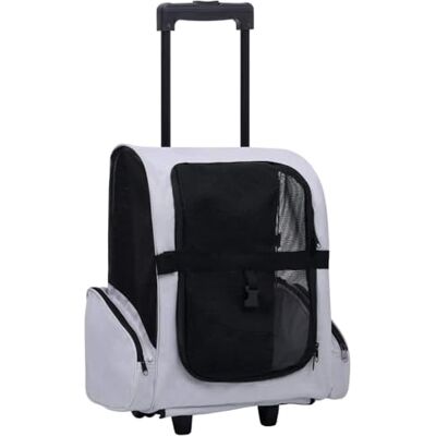 vidaXL Chariot Polyvalent Pliable pour Animaux de Compagnie Gris Transporteur - Publicité vidaXL Chariot Polyvalent Pliable pour Animaux de Compagnie Gris Transporteur - Publicité