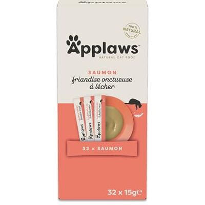 Applaws Friandise Crémeuse à Lécher au Saumon sans Céréales 100% Naturelle pour Chats et Chatons, 32 x 15g Sachets - Publicité Applaws Friandise Crémeuse à Lécher au Saumon sans Céréales 100% Naturelle pour Chats et Chatons, 32 x 15g Sachets - Publicité
