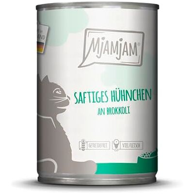 MjAMjAM Nourriture Humide Premium pour Chats Juicy Broccoli Chicken, 1 Paquet (1 x 400g), sans céréales avec de la Viande supplémentaire - Publicité MjAMjAM Nourriture Humide Premium pour Chats Juicy Broccoli Chicken, 1 Paquet (1 x 400g), sans céréales avec de la Viande supplémentaire - Publicité