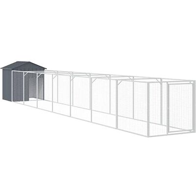 Maison pour chiens vidaXL avec toit - Anthracite - 117x813x123 cm - Enclos avec cour - Publicité Maison pour chiens vidaXL avec toit - Anthracite - 117x813x123 cm - Enclos avec cour - Publicité