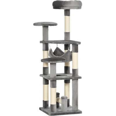Arbre à Chat PawHut - Multi-plateformes avec Hamac - Résistant et Facile à Monter - Publicité Arbre à Chat PawHut - Multi-plateformes avec Hamac - Résistant et Facile à Monter - Publicité