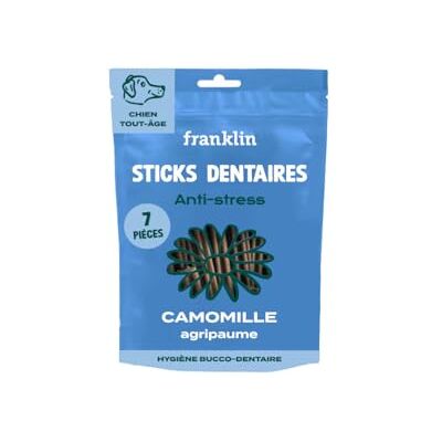 Franklin – Stick Anti-Stress pour Chien – Friandises dentaires – Apaisant Chien – Diminution Anxiété – Anti-Tartre – Mastication Longue – Saveur Camomille et Agripaume – Tout Âge – 250g - Publicité Franklin – Stick Anti-Stress pour Chien – Friandises dentaires – Apaisant Chien – Diminution Anxiété – Anti-Tartre – Mastication Longue – Saveur Camomille et Agripaume – Tout Âge – 250g - Publicité