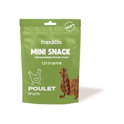 Franklin – Friandises Chat au Poulet – Mini Snack Confort Urinaire – sans Céréales – Digestion Facile – Soutient Voies Urinaires – Riche en protéines et Oméga 3 – 50 g - Publicité Franklin – Friandises Chat au Poulet – Mini Snack Confort Urinaire – sans Céréales – Digestion Facile – Soutient Voies Urinaires – Riche en protéines et Oméga 3 – 50 g - Publicité