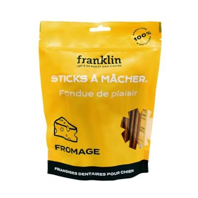 Franklin – Friandises Dentaires pour Chien – Stick à Mâcher Fromage – Anti-Tartre – Protection Dentaire – Mastication Longue – Tout Âge – 250 g - Publicité Franklin – Friandises Dentaires pour Chien – Stick à Mâcher Fromage – Anti-Tartre – Protection Dentaire – Mastication Longue – Tout Âge – 250 g - Publicité
