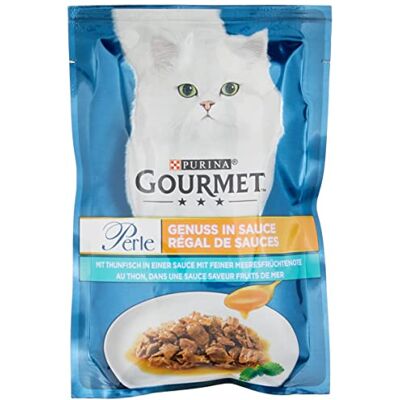 Gourmet PURINA Lot de 26 sachets de Nourriture Humide pour Chat en Sauce avec Thon (26 x 85 g) - Publicité Gourmet PURINA Lot de 26 sachets de Nourriture Humide pour Chat en Sauce avec Thon (26 x 85 g) - Publicité