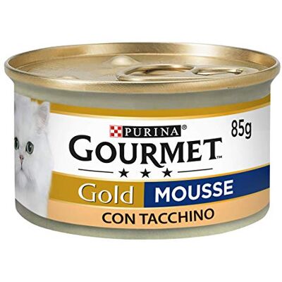 Gourmet Purina Gold Mousse Nourriture Humide pour Chats avec Dinde, 24 boîtes de 85 g - Publicité Gourmet Purina Gold Mousse Nourriture Humide pour Chats avec Dinde, 24 boîtes de 85 g - Publicité
