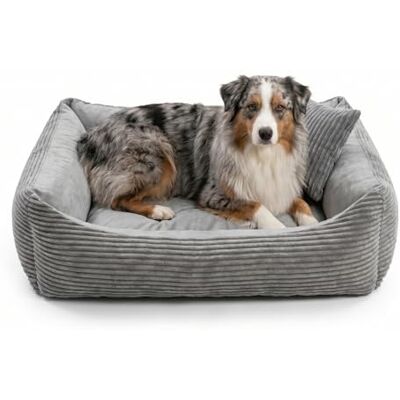 4L Textil Molly Housse Douillette pour Chien Panier pour Chien de Taille Moyenne Coussin Moelleux en Velours côtelé 80 x 60 cm Gris - Publicité 4L Textil Molly Housse Douillette pour Chien Panier pour Chien de Taille Moyenne Coussin Moelleux en Velours côtelé 80 x 60 cm Gris - Publicité
