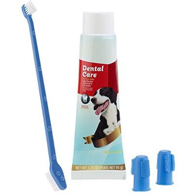 SweetyPet - Kit d'hygiène dentaire canine - Dentifrice goût viande - Kit de soins dentaires - Publicité SweetyPet - Kit d'hygiène dentaire canine - Dentifrice goût viande - Kit de soins dentaires - Publicité