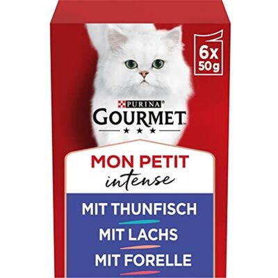 Gourmet PURINA Mon Petit Intense Lot de 8 Paquets de 6 sachets de 50 g - Publicité Gourmet PURINA Mon Petit Intense Lot de 8 Paquets de 6 sachets de 50 g - Publicité